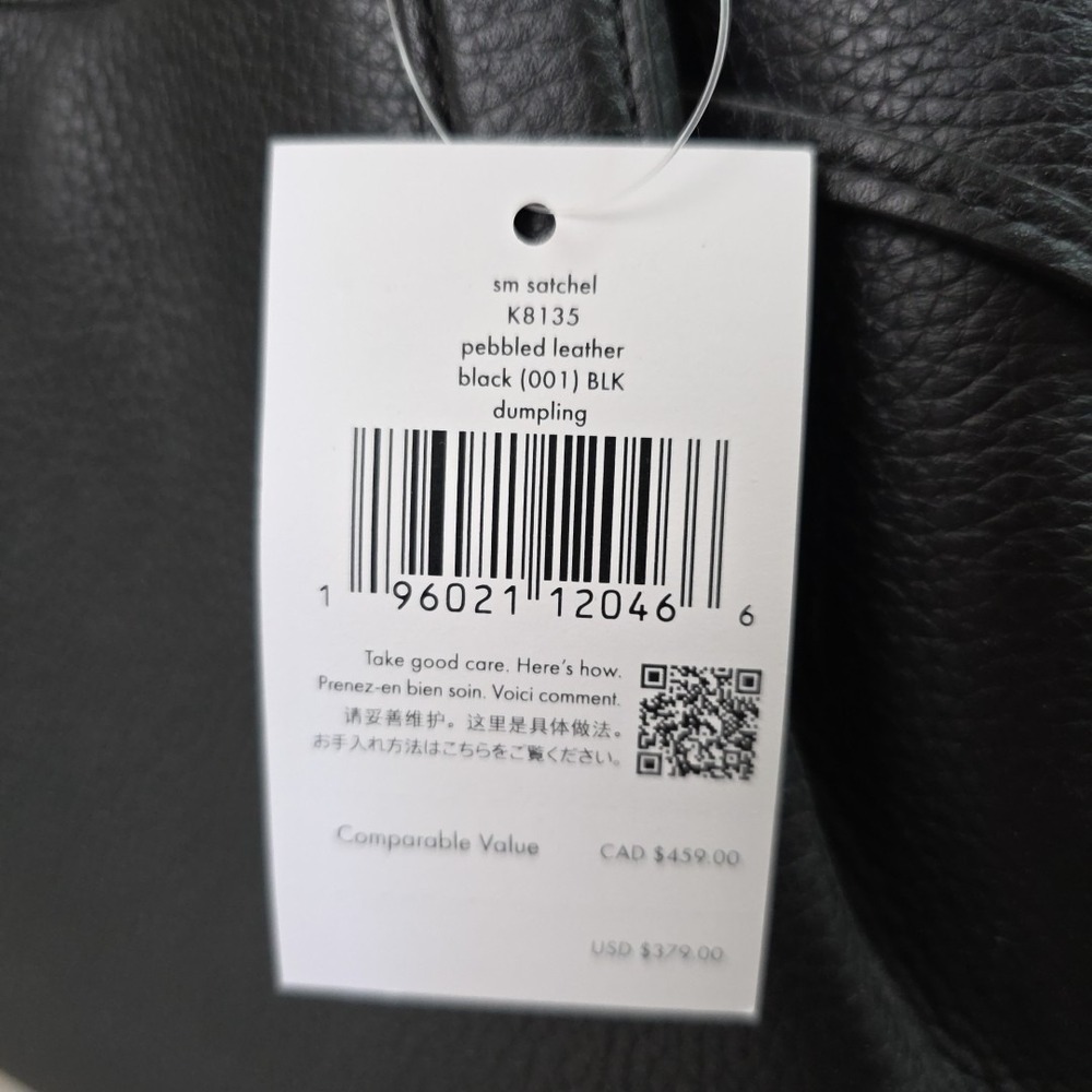 KATE SPADE DUMPLING SMALL SATCHEL SHOULDER CROSSBODY BAG TOTE BLACK LEATHER GOLD - Picture 5 of 14